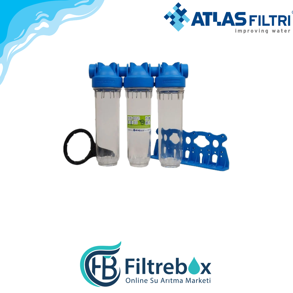Atlas - 10'' Üçlü Grup Housing (Filtre Dahil)