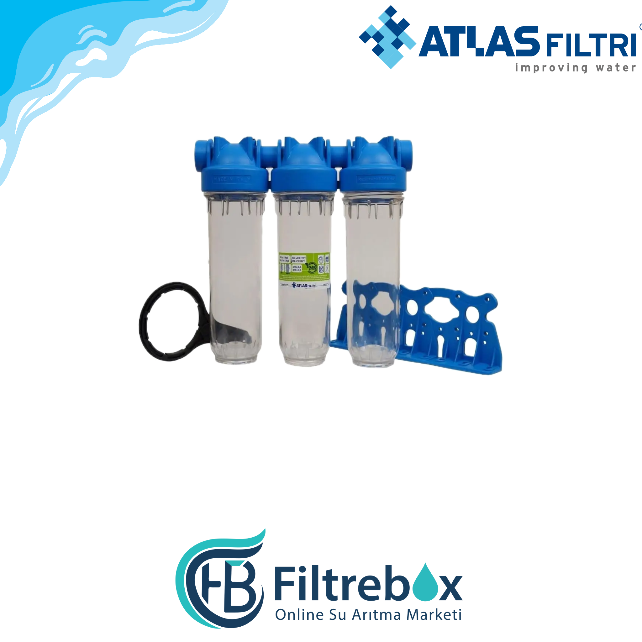 Atlas - 10'' Üçlü Grup Housing (Filtre Dahil)