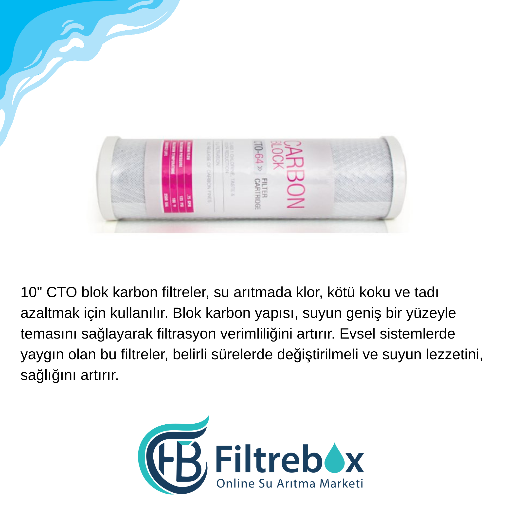 10'' CTO Blok Karbon Filtre