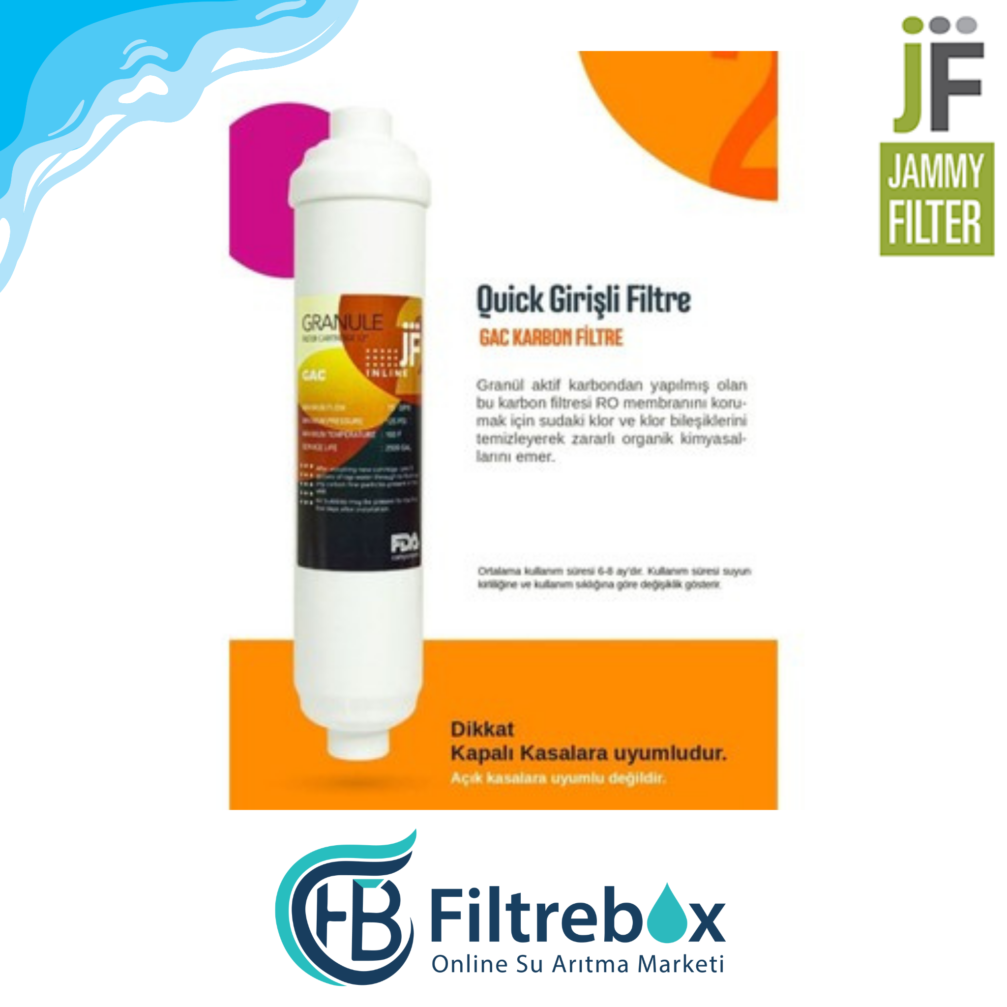 12'' Inline GAC Granül Karbon Filtre