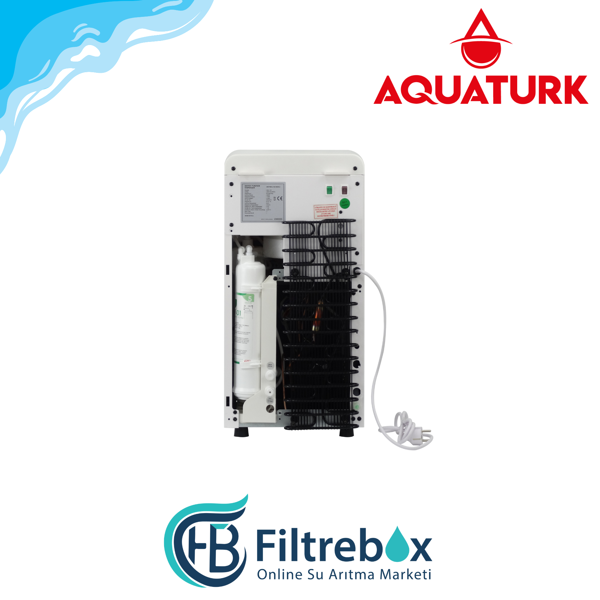 Aquatürk - PEAK Arıtmalı Set Üstü Beyaz Sebil